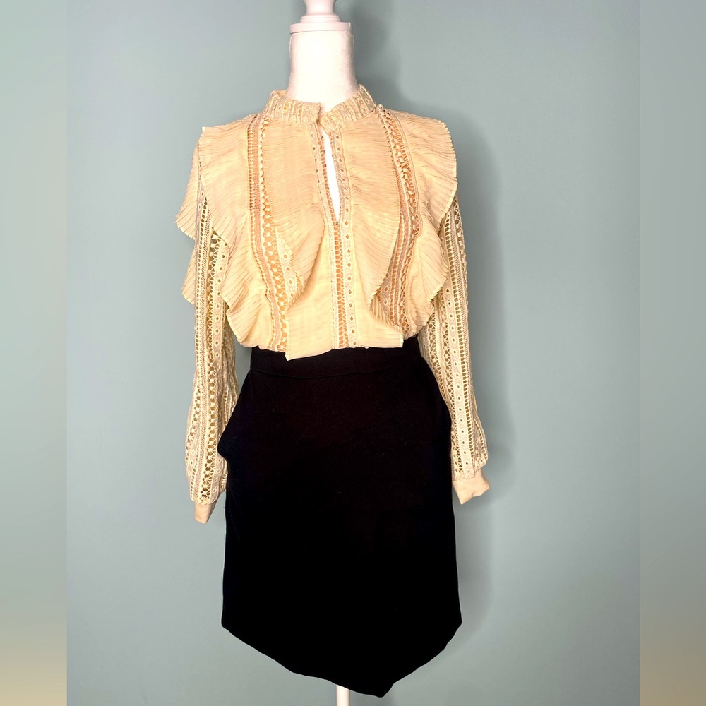 French Connection beige and black two-tone dress.  Size 2   Like New !
